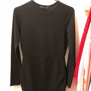 Black Long Sleeve Dress w/ Slit